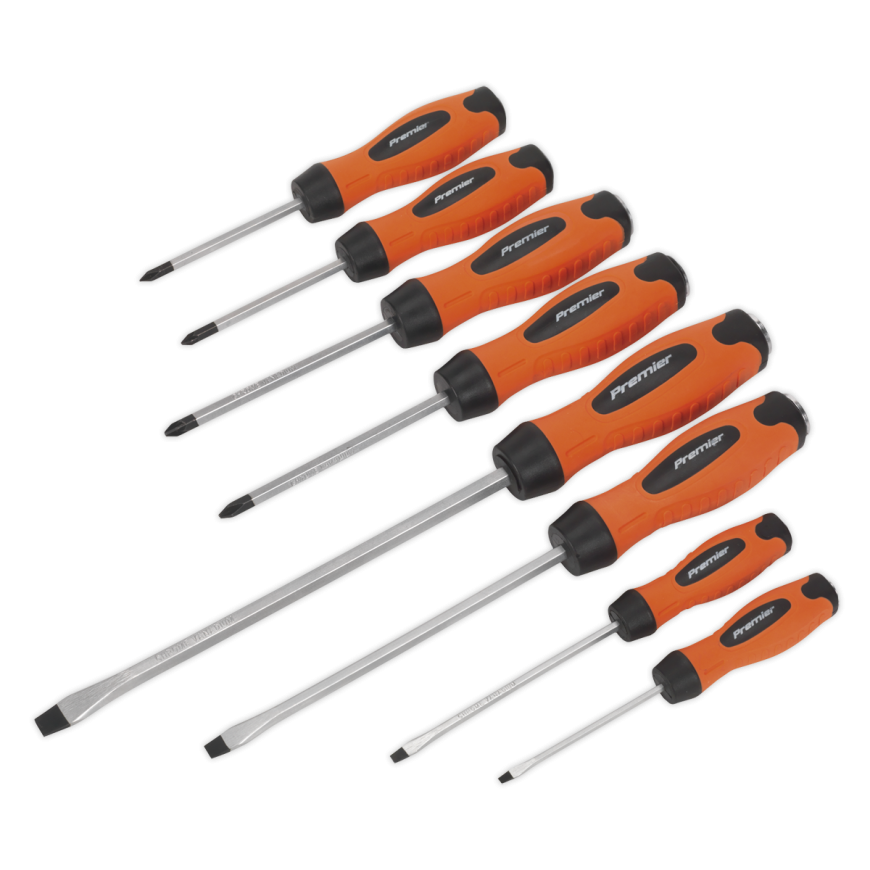 8pc Hammer-Thru Screwdriver Set - Hi-Vis Orange