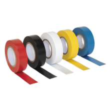 19mm x 20m PVC Insulating Tape - Mixed Colours - Pack of 10