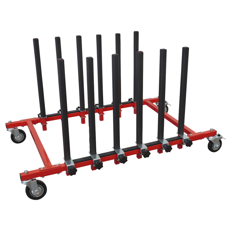 Mobile Panel Storage Rack Holds 5 Panels