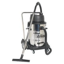 77L Wet & Dry Industrial Vacuum Cleaner 2400W Stainless Steel Drum with Swivel Emptying