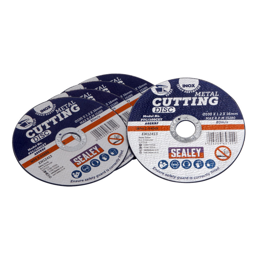 Ø100 x 1.2mm Cutting Disc Ø16mm Bore - Pack of 5