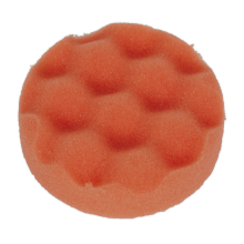 Ø80 x 25mm Hook-and-Loop Compounding Foam Head - Orange/Firm