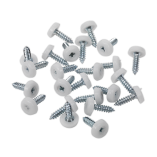 4.8 x 18mm White Numberplate Screw - Pack of 50