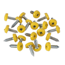 4.8 x 18mm Plastic Enclosed Head Yellow Numberplate Screw - Pack of 50
