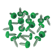 4.8 x 18mm Green Numberplate Screw - Pack of 50