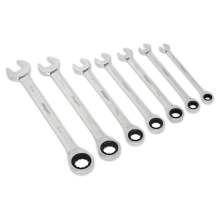 7pc Combination Ratchet Spanner Set