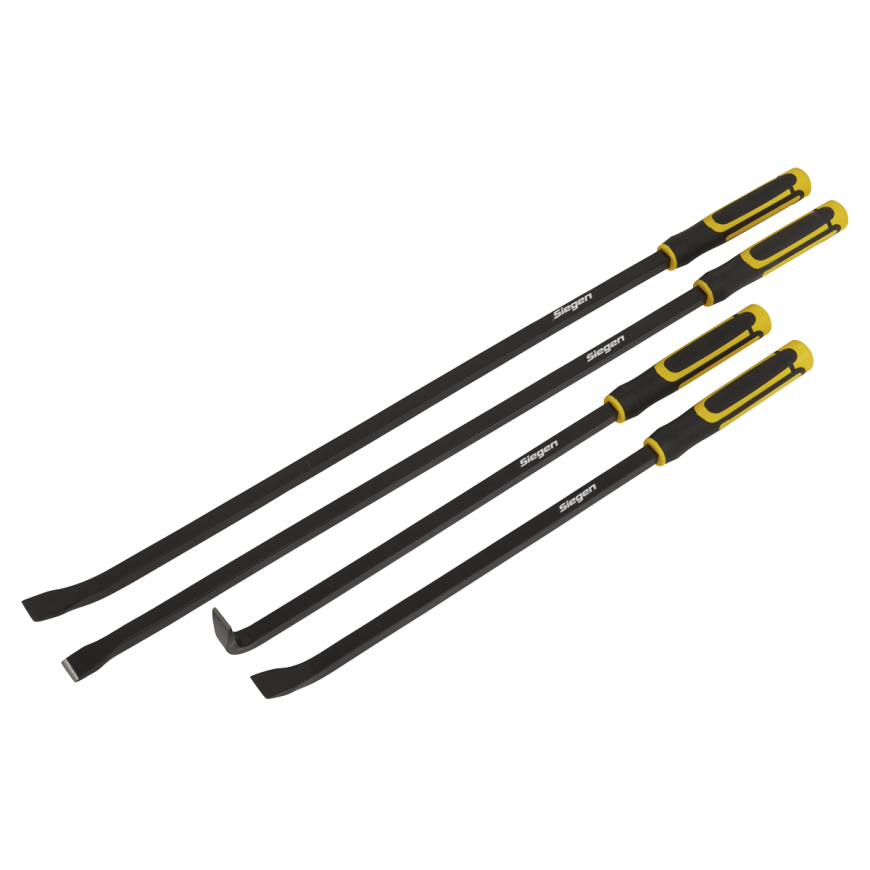 4pc Heavy-Duty Pry Bar Set with Hammer Cap