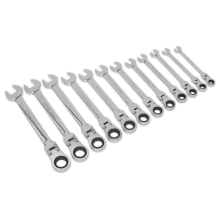 12pc Flexi-Head Combination Ratchet Spanner Set