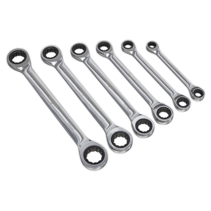 6pc Double End Ratchet Ring Spanner Set