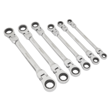 6pc Flexi-Head Double End Ratchet Ring Spanner Set