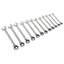 12pc Reversible Combination Ratchet Spanner Set