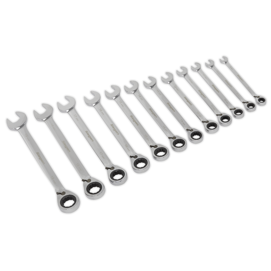 12pc Reversible Combination Ratchet Spanner Set