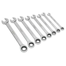 8pc Combination Ratchet Spanner Set - Imperial