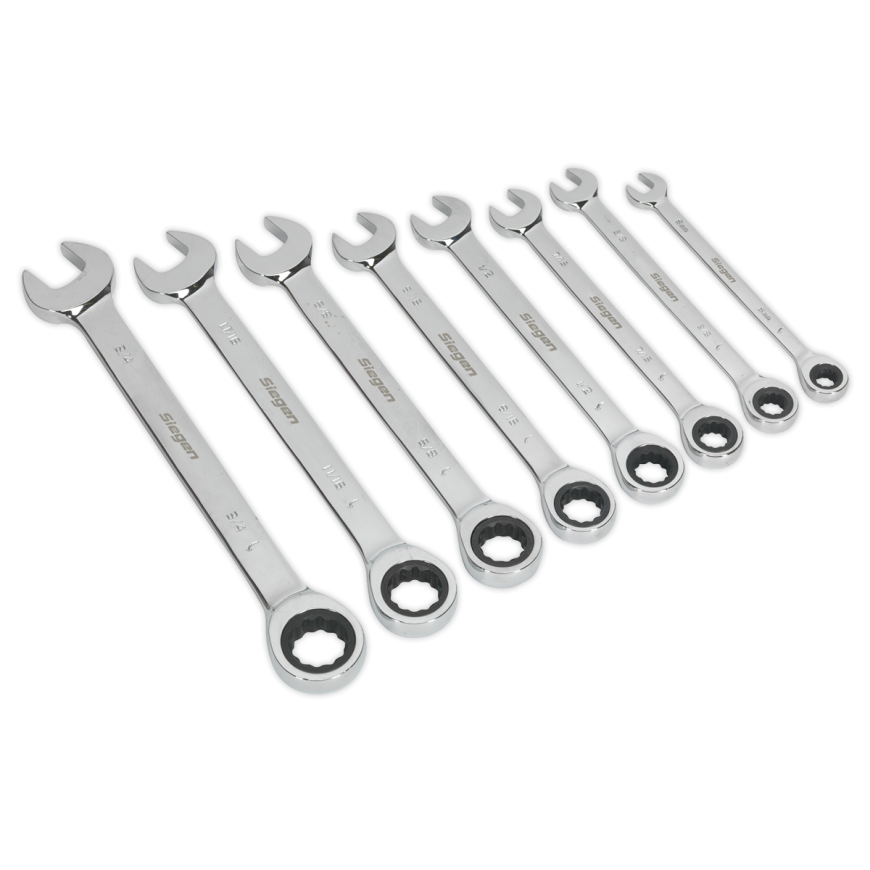 8pc Combination Ratchet Spanner Set - Imperial