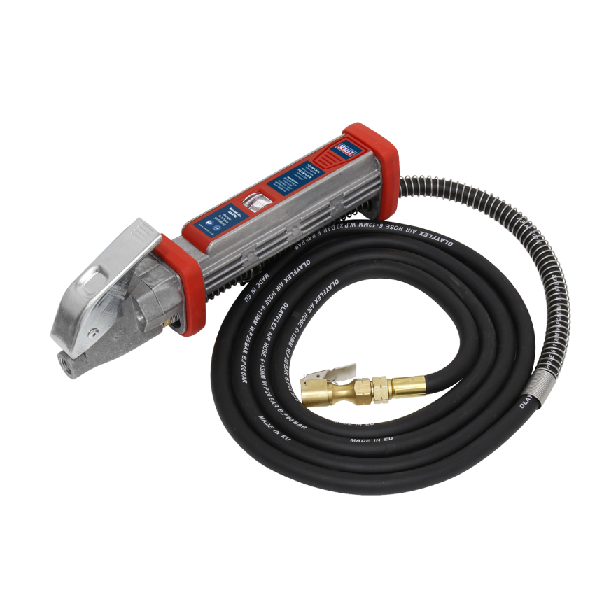 Tyre Inflator with 2.7m Hose & Clip-On Connector