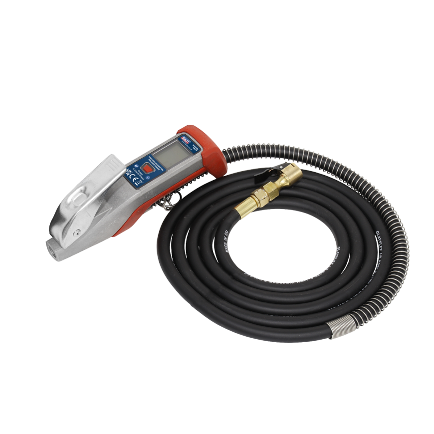 Digital Tyre Inflator with 2.7m Hose & Clip-On Connector