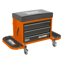 Mechanic's Utility Seat & Toolbox - Orange