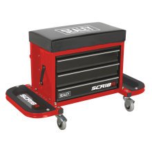 Mechanic's Utility Seat & Toolbox - Red