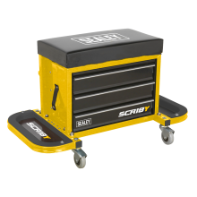 Mechanic's Utility Seat & Toolbox - Yellow