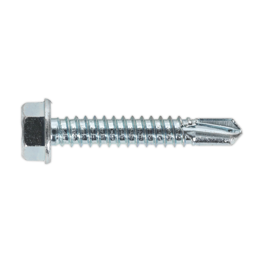 6.3 x 38mm Zinc Plated Self-Drilling Hex Head Screw - Pack of 100