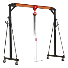 1 Tonne Adjustable Portable Lifting Gantry Crane & Hoist Combo