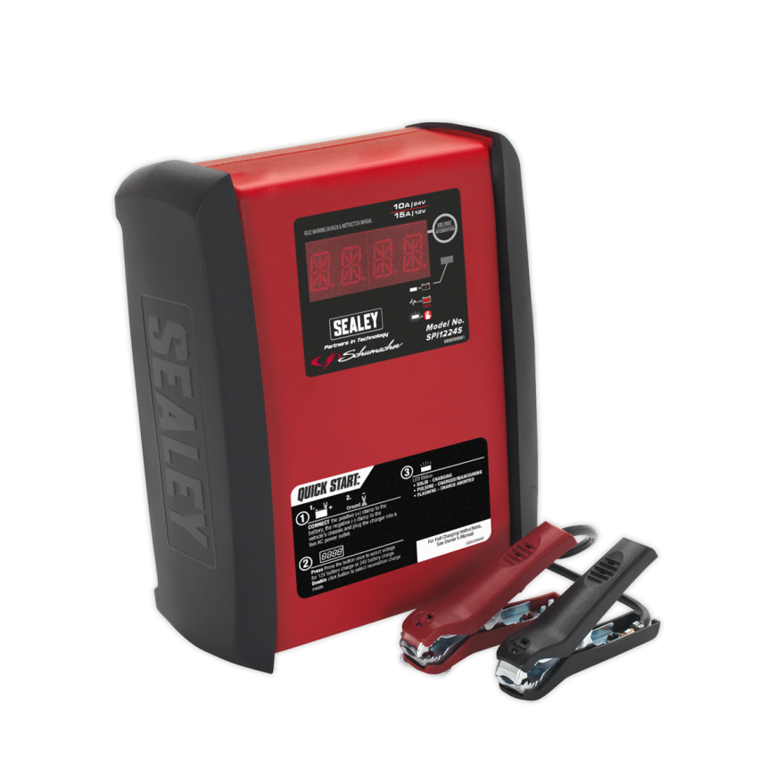 Schumacher® 15A/10A 12//24V Automatic Smart Battery Charger & Maintainer