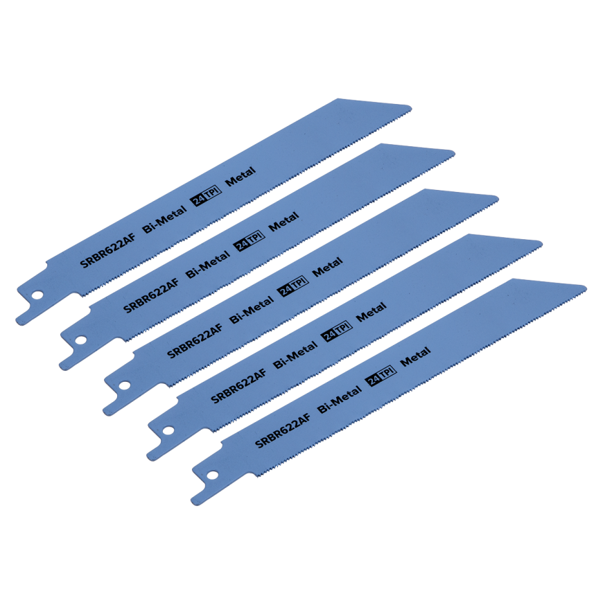 150mm 24tpi Reciprocating Saw Blade Metal - Pack of 5