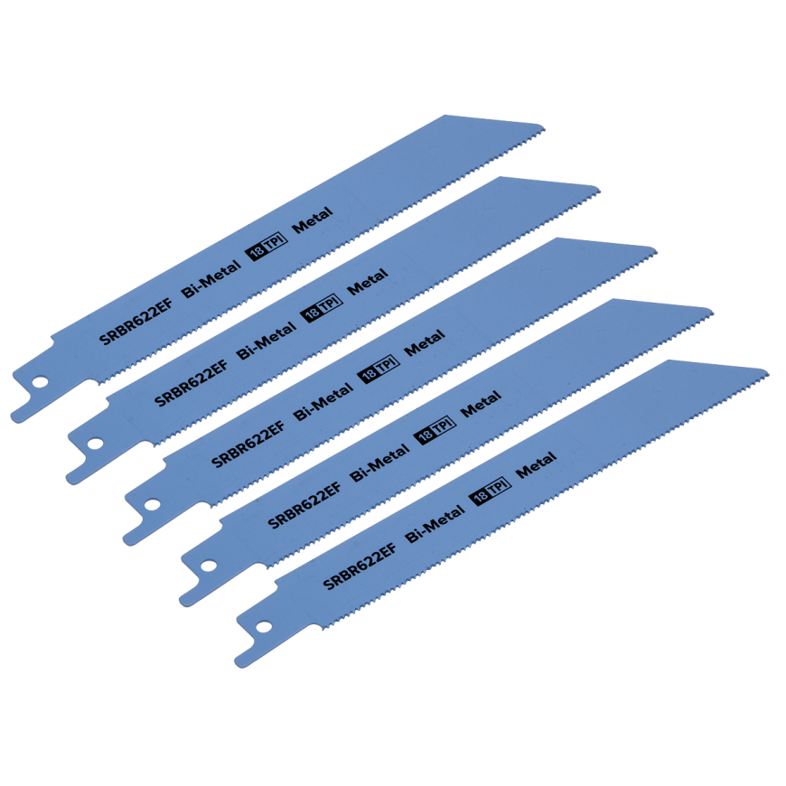 150mm 18tpi Reciprocating Saw Blade Metal - Pack of 5