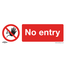 No Entry - Prohibition Safety Sign - Rigid Plastic - Pack of 10