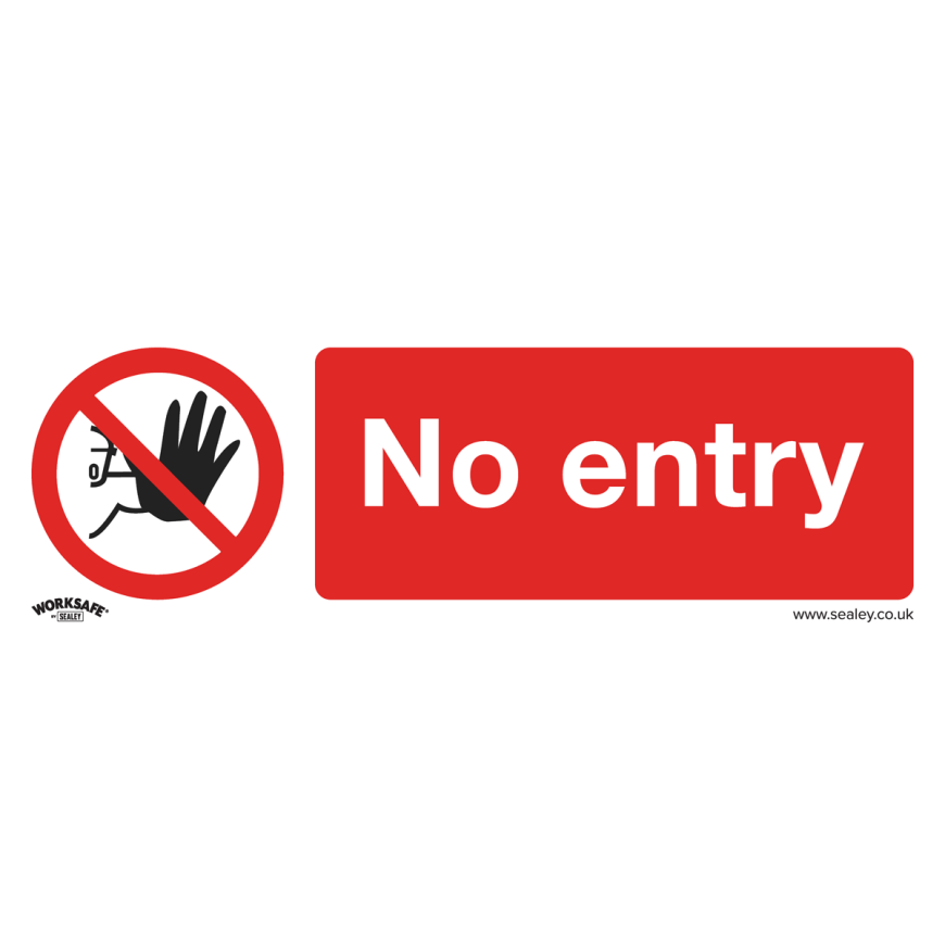 No Entry - Prohibition Safety Sign - Self-Adhesive Vinyl - Pack of 10