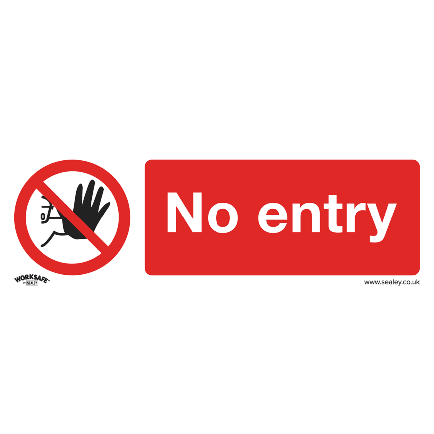 No Entry - Prohibition Safety Sign - Self-Adhesive Vinyl