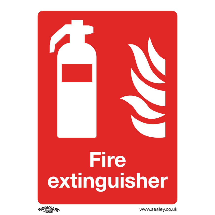 Fire Extinguisher - Prohibition Safety Sign - Self-Adhesive Vinyl - Pack of 10