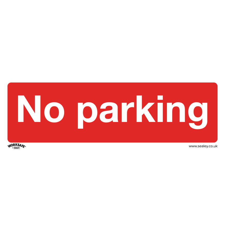 No Parking - Prohibition Safety Sign - Rigid Plastic - Pack of 10