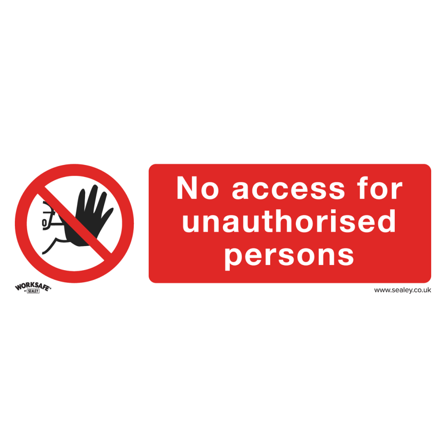 No Access - Prohibition Safety Sign - Rigid Plastic