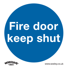 Fire Door Keep Shut Mandatory Safety Sign - Rigid Plastic - Pack of 10