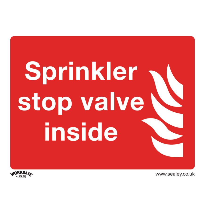 Sprinkler Stop Valve - Safe Conditions Safety Sign - Rigid Plastic - Pack of 10