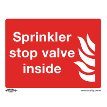 Sprinkler Stop Valve - Safe Conditions Safety Sign - Self-Adhesive Vinyl