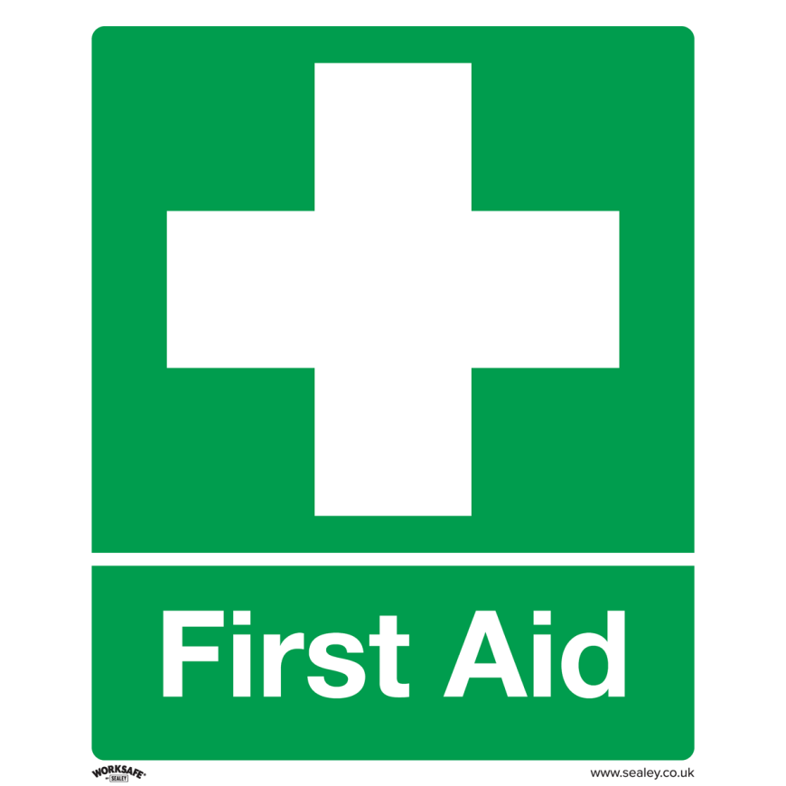 First Aid - Safety Sign - Rigid Plastic - Pack of 10