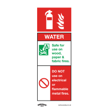 Water Fire Extinguisher - Safe Conditions Safety Sign - Rigid Plastic - Pack of 10