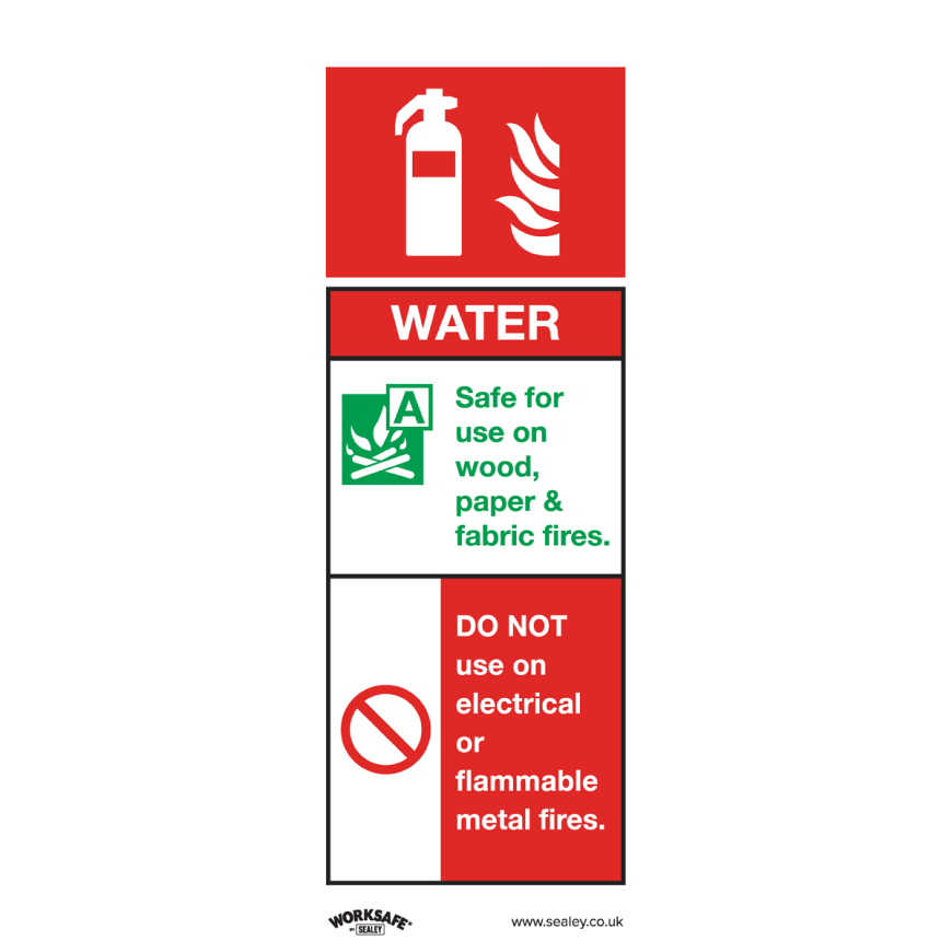 Water Fire Extinguisher - Safe Conditions Safety Sign - Rigid Plastic