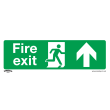 Fire Exit (Up) - Safe Conditions Safety Sign - Rigid Plastic