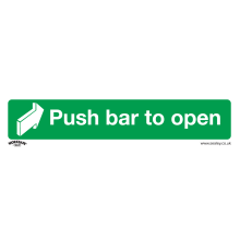 Push Bar To Open - Safe Conditions Safety Sign - Rigid Plastic - Pack of 10