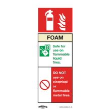 Foam Fire Extinguisher - Safe Conditions Safety Sign - Rigid Plastic - Pack of 10