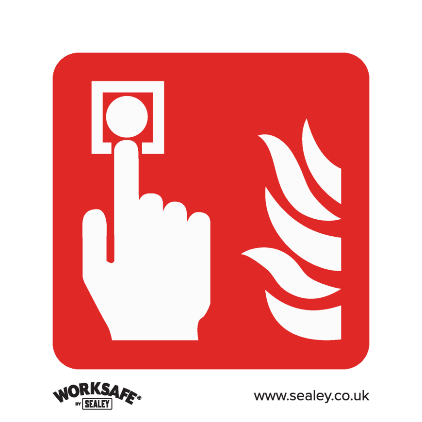 Fire Alarm Symbol - Safe Conditions Safety Sign - Rigid Plastic - Pack of 10