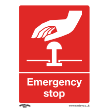 Emergency Stop - Safe Conditions Safety Sign - Rigid Plastic