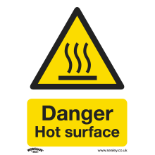 Danger Hot Surface - Warning Safety Sign - Rigid Plastic