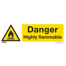 Danger Highly Flammable - Warning Safety Sign - Rigid Plastic