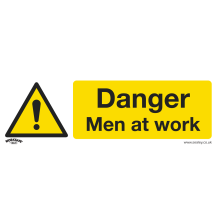 Danger Men At Work - Warning Safety Sign - Self-Adhesive Vinyl