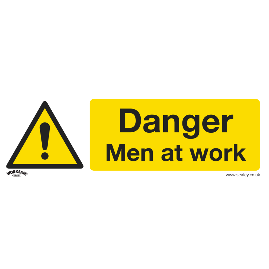 Danger Men At Work - Warning Safety Sign - Self-Adhesive Vinyl