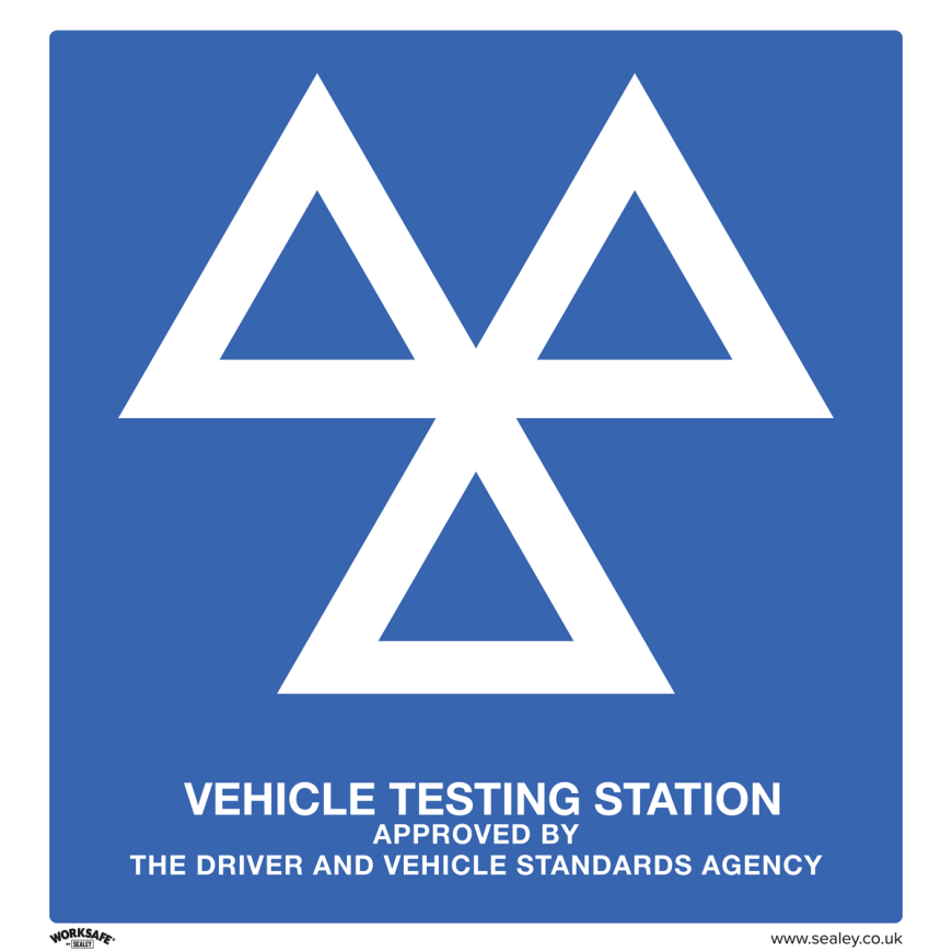 MOT Testing Station - Warning Safety Sign - Rigid Plastic - Pack of 10